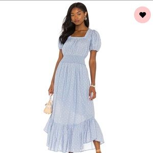 LoveShackFancy Begonia Dress in Blue Baby Pomme